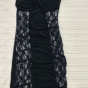 Elegant Black Lace Panel Dress